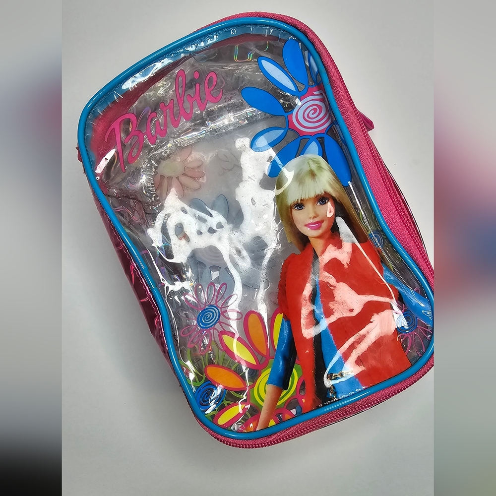 Vintage Barbie clear plastic carrying case